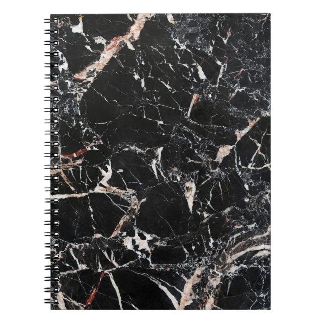Black marble stone natural background abstract mar notebook (Front)