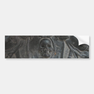 Black Marble Stone Skull Pirate Bumper Sticker