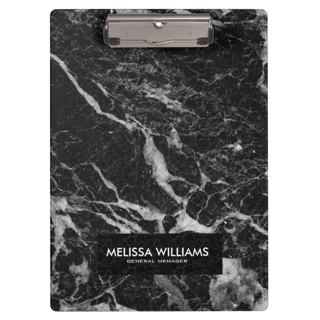 Black Marble Stone Texture Clipboard (Front)