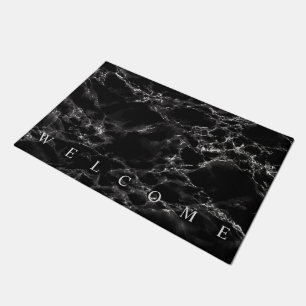 Black Marble Stone Welcome Doormat
