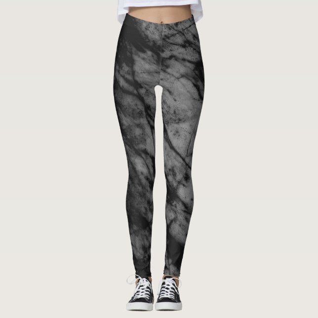 Black  marble style leggings (Front)