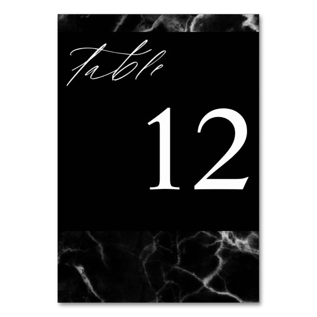 Black Marble Table Number (Front)