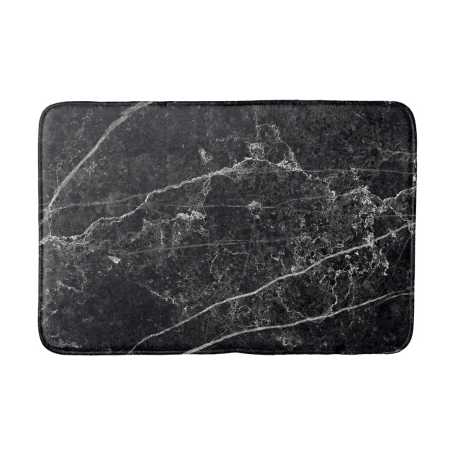 Black Marble Texture Bath Mat (Front)