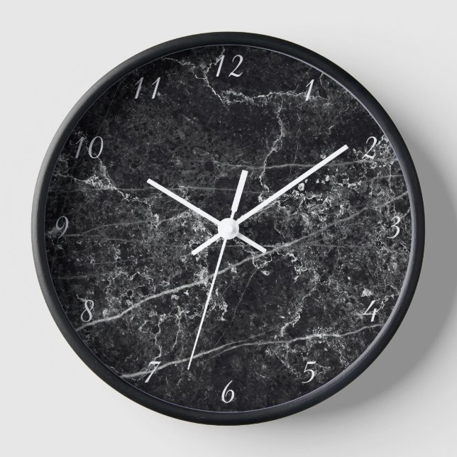 Black Marble Texture Clock (Front)