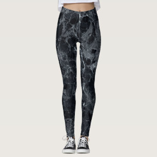 Black Marble Texture Leggings