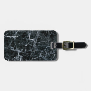 Black Marble Texture Luggage Tag
