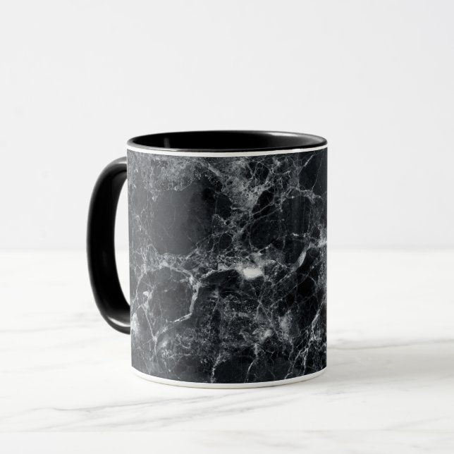 Black Marble Texture Mug (Front Left)