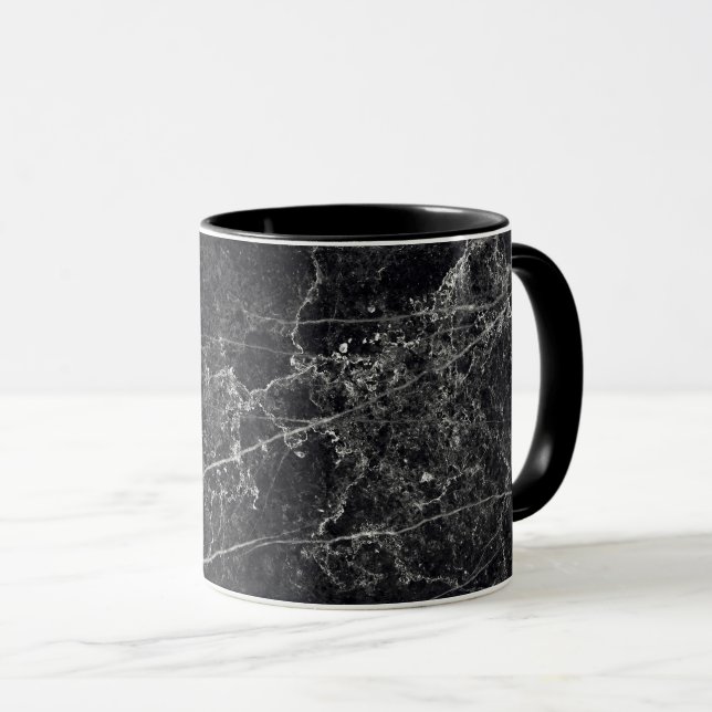 Black Marble Texture Mug (Front Right)