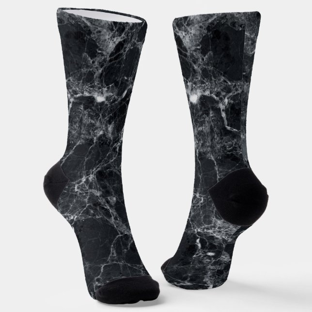 Black Marble Texture Socks (Angled)