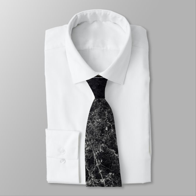 Black Marble Texture Tie (Tied)