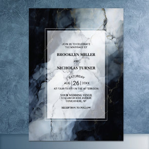 Black Marble Wedding Invitation