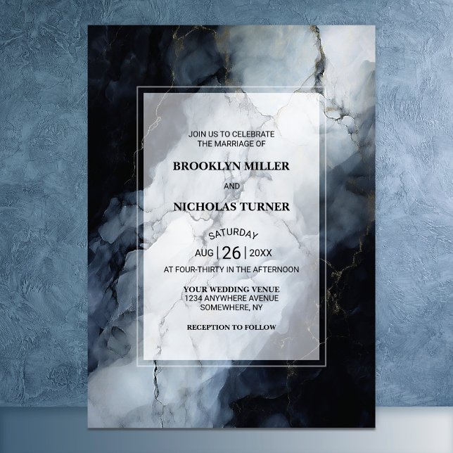 Black Marble Wedding Invitation (Creator Uploaded)