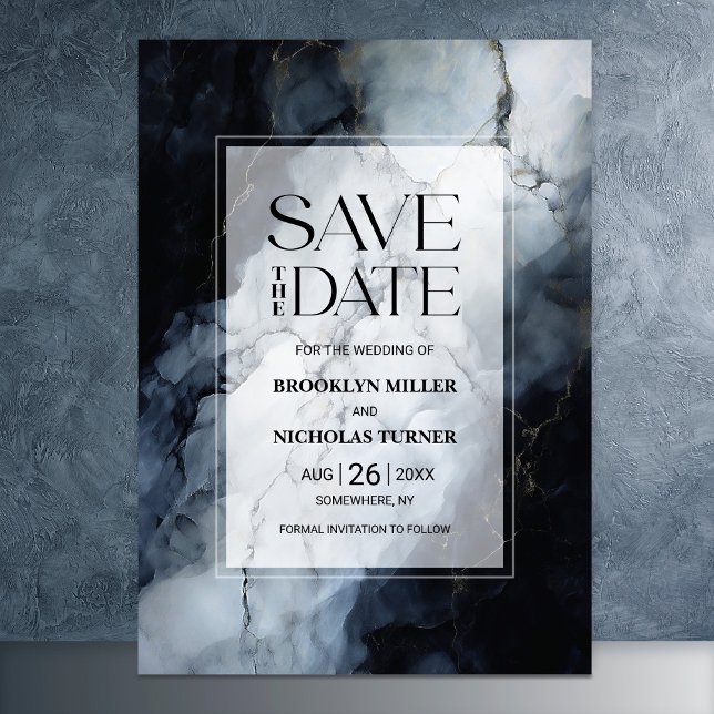 Black Marble Wedding Save the Date (Creator Uploaded)