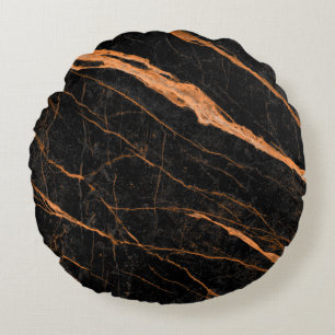 black marble with golden veins, emperador marble n round cushion