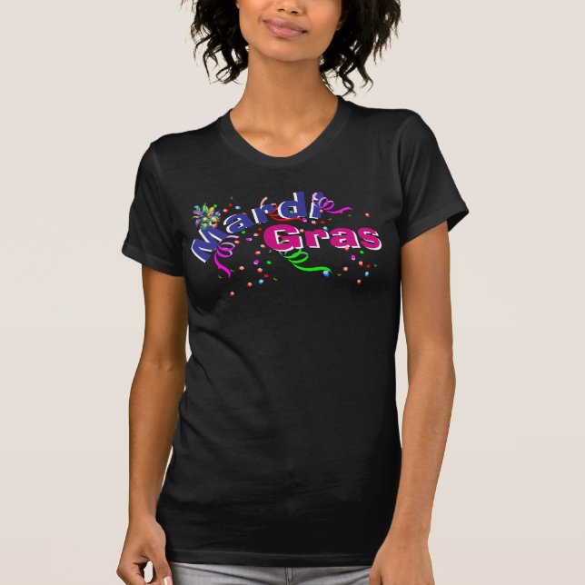 Black Mardi Gras  T-Shirt (Front)
