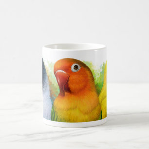 Black masked Fischer Lutino peach faced lovebird Coffee Mug