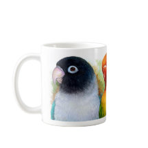 Black masked Fischer Lutino peach faced lovebird