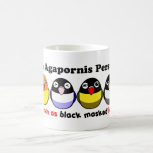 Black-masked lovebirds coffee mug