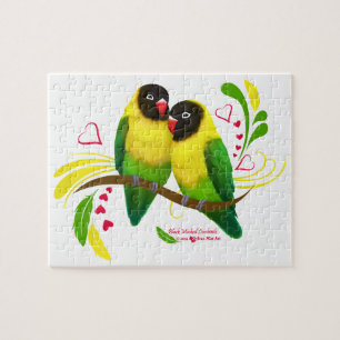 Black Masked Lovebirds Jigsaw Puzzle