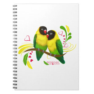 Black Masked Lovebirds Notebook