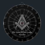 Black Masonic Master Mason Freemason Compass Dartboard<br><div class="desc">Personalised Freemasons,  masonic black,  dartboard. Square and compass. Knights templar.</div>