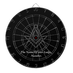 Black Masonic Master Mason Freemason Compass Dartboard