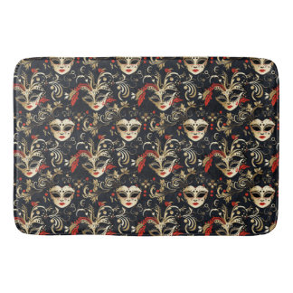 Black Masquerade Mask Bath Mat