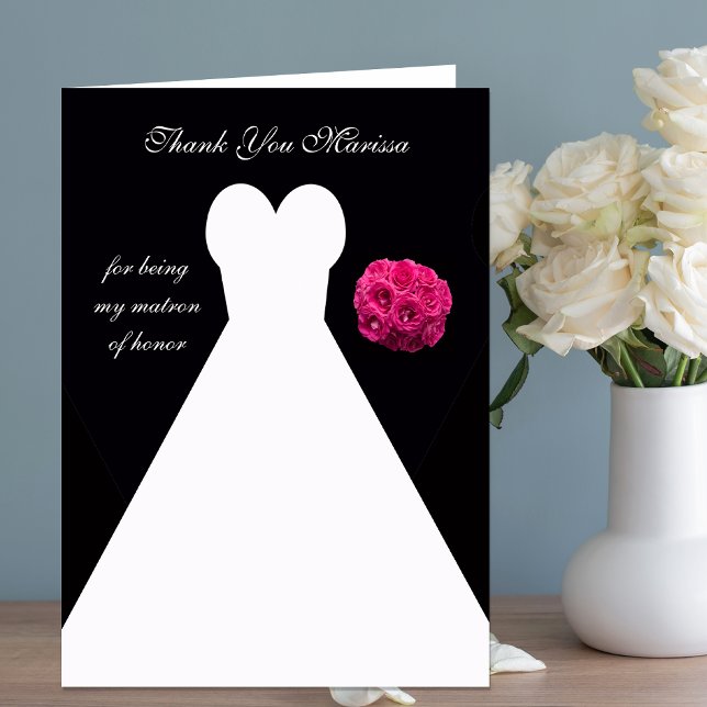 Black Matron of Honor Thank You Card — Gown (Creator Uploaded)
