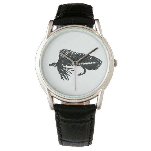 Black Matuka streamer fly fishing fly tying art Watch (Front)