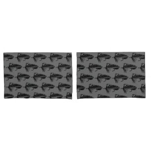 Black Matuka Trout Fly fly fishing streamer Pillowcase
