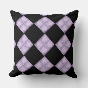 Black & Mauve Chequerboard Pattern Throw Pillow