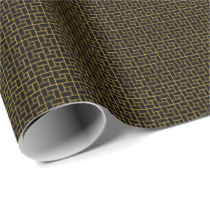 Black Maze Wrapping Paper
