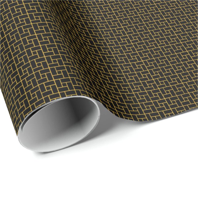 Black Maze Wrapping Paper (Roll Corner)