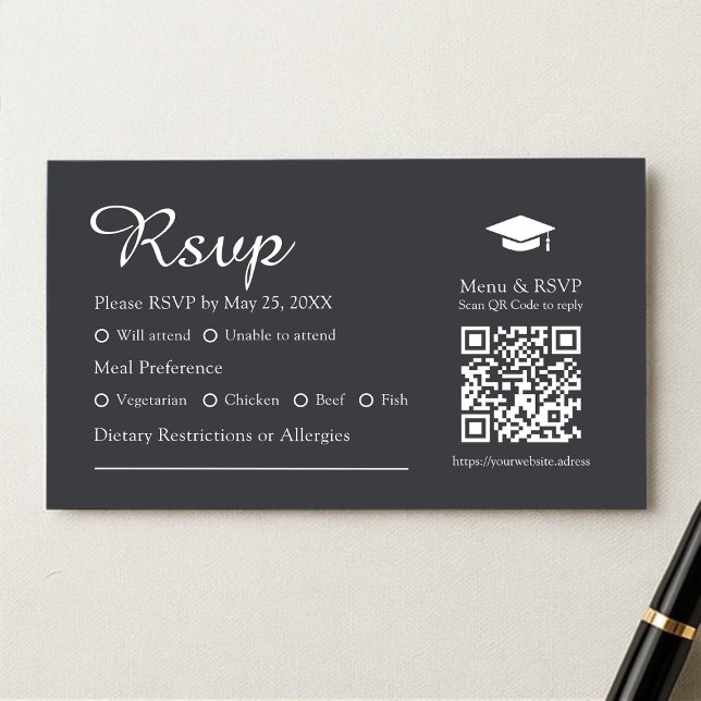 Black Meal Preferences & Food options Grad RSVP  Enclosure Card (Creator Uploaded)