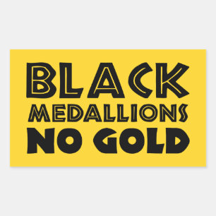 BLACK MEDALLIONS NO GOLD RECTANGULAR STICKER