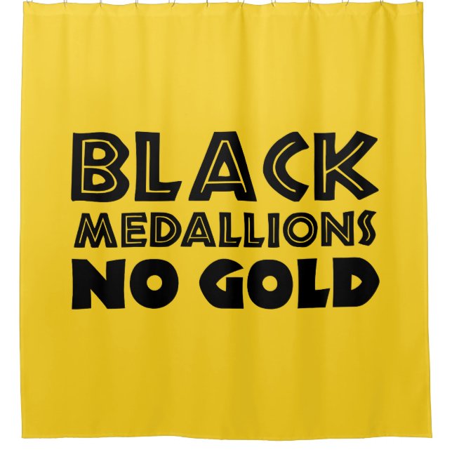 BLACK MEDALLIONS NO GOLD SHOWER CURTAIN (Front)