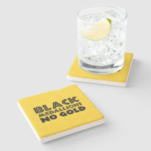 BLACK MEDALLIONS NO GOLD STONE COASTER