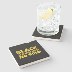 BLACK MEDALLIONS NO GOLD STONE COASTER
