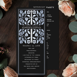 Black Mediaeval Silver Sword Royal Wedding Program