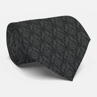 Black Medieval Dragons Neck Tie