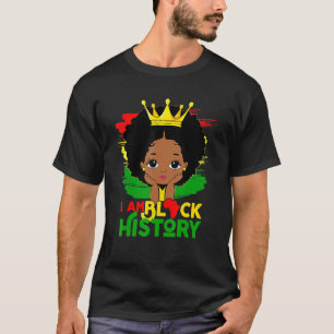 Black Melanin Girl I Am Black History Month Kids T-Shirt