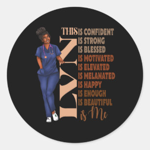 Black Melanin Lvn Africa Black History Month Afro Classic Round Sticker