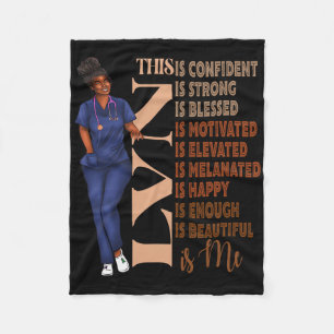 Black Melanin Lvn Africa Black History Month Afro Fleece Blanket