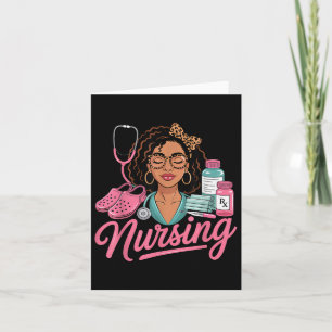 Black Melanin Nurse Afro Black History Hair Medici Card