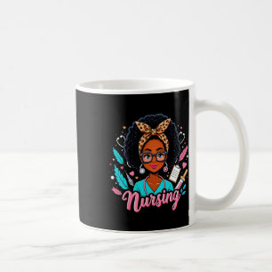 Black Melanin Nurse Black History Month Afro Hair Coffee Mug