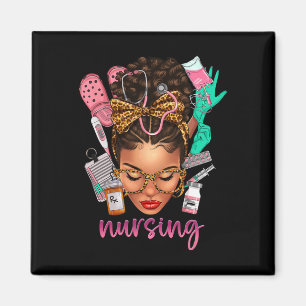 Black Melanin Nurse Black History Month Afro Hair Magnet