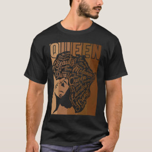 Black Melanin Queen Apparel African American Afro  T-Shirt