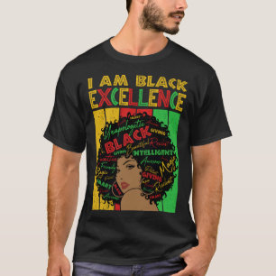 Black Melanin Woman Black Excellence Afro Hair Gir T-Shirt