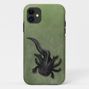 Black Melanoid Axolotl Art iPhone 11 Case