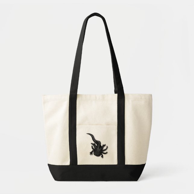 Black Melanoid Axolotl Art Tote Bag (Front)